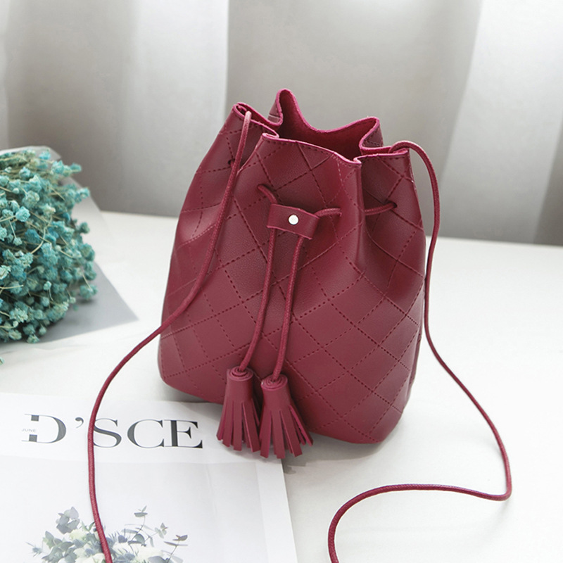 Luxury handbag Bucket bag top PU leather ladies Messenger bag ladies shoulder bag