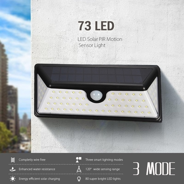 73 LED Solar Light Solar Power PIR Motion Sensor Outdoor LED Garden Light Waterproof Wall Lamp