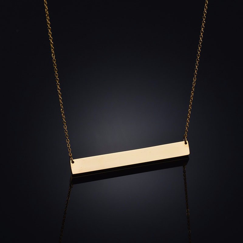 Customized Name Personalised Gift 316L Stainless Steel Name 3 Colors Square Dog Tag Pendant Necklace