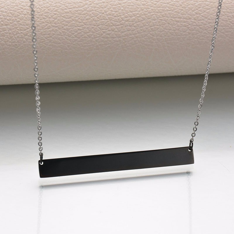 Customized Name Personalised Gift 316L Stainless Steel Name 3 Colors Square Dog Tag Pendant Necklace