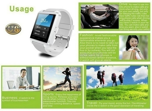 Bluetooth U8 Smart Watch WristWatch for Android Phones/Iphones;Iphone Samsung S4/Note