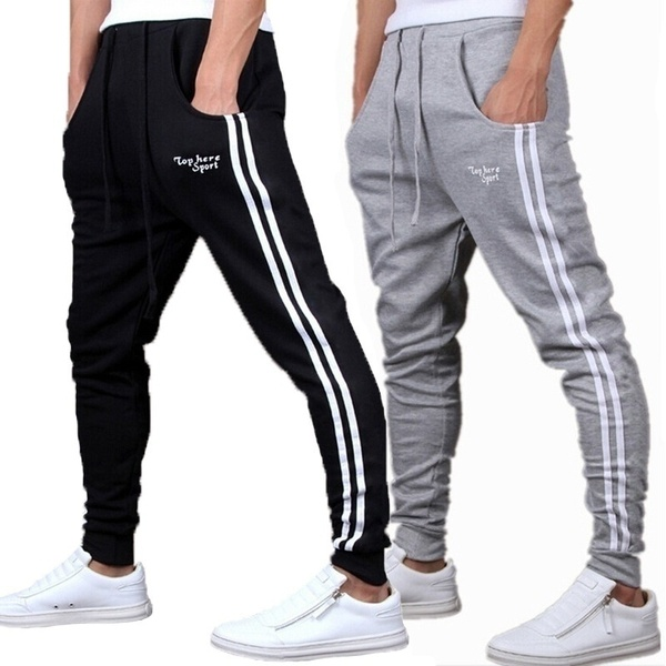 Striped Mid Waist Cotton Loose Mens Pants Sport pants mens Trousers pants Caual men pants