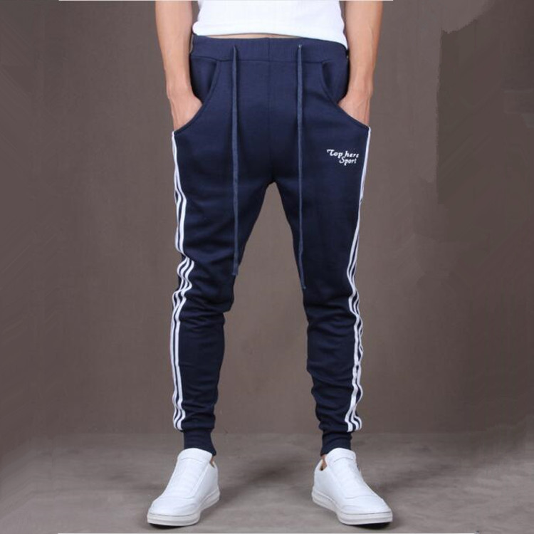 Striped Mid Waist Cotton Loose Mens Pants Sport pants mens Trousers pants Caual men pants