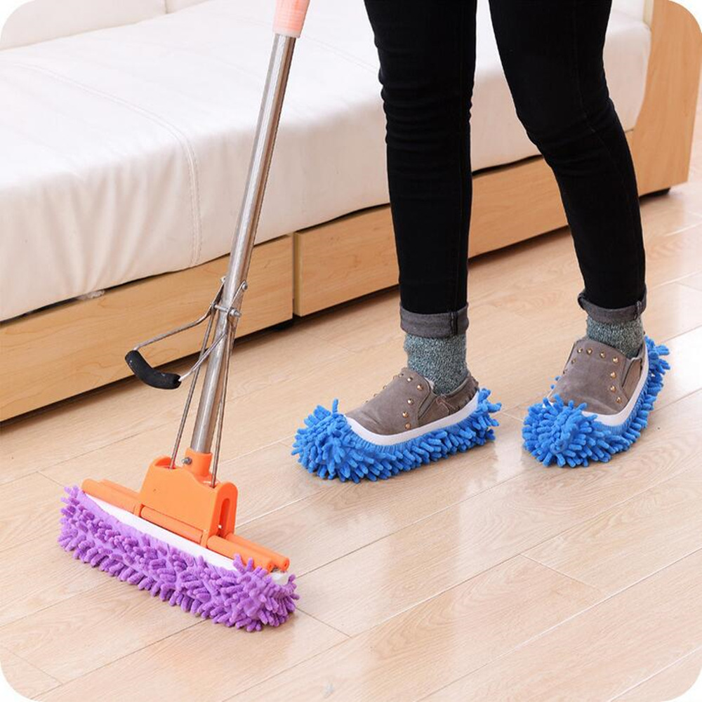 1pair(2pcs) Mop Slipper Floor Polishing Cover Cleaner Dusting Cleaning House Foot Shoes Cove