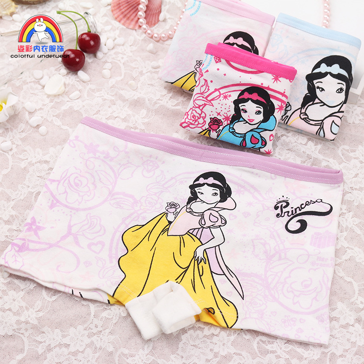 12pcs Soft Cotton Kids Underwear Cartoon Sno Princess Girls Panties Girls Boxer  Pants Underpants