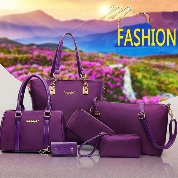Luxury 6 Set Bags Handbag Shoulder Bag Tote Wallet Key Bag Patent Leather Design Bag