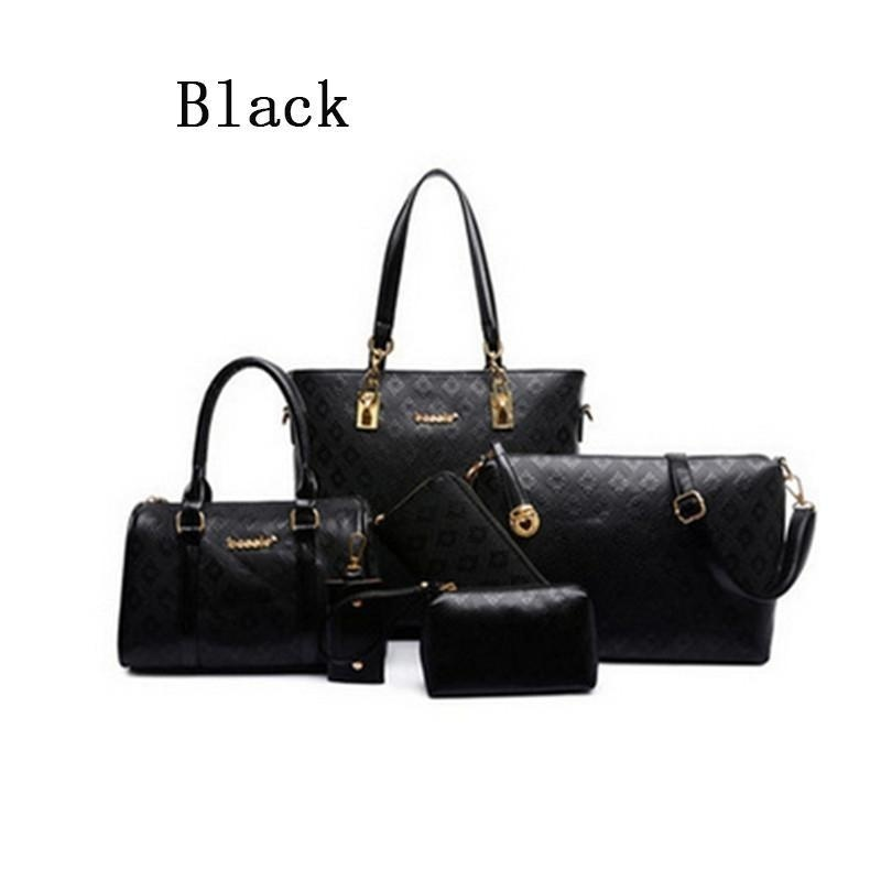 Luxury 6 Set Bags Handbag Shoulder Bag Tote Wallet Key Bag Patent Leather Design Bag