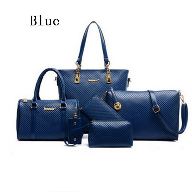 Luxury 6 Set Bags Handbag Shoulder Bag Tote Wallet Key Bag Patent Leather Design Bag