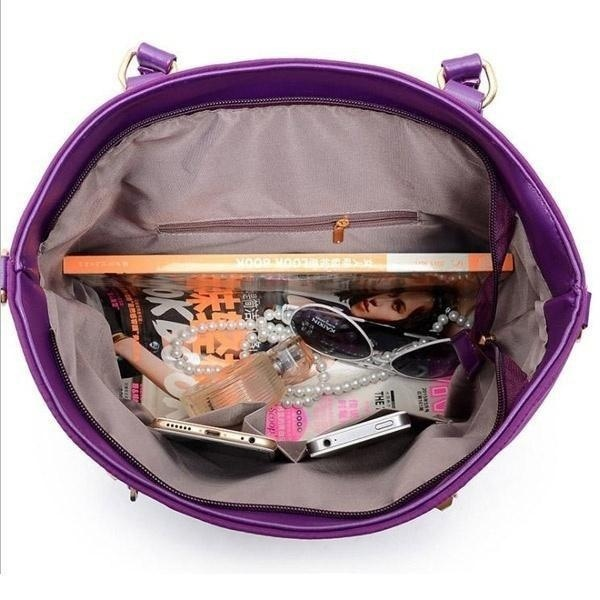 Luxury 6 Set Bags Handbag Shoulder Bag Tote Wallet Key Bag Patent Leather Design Bag