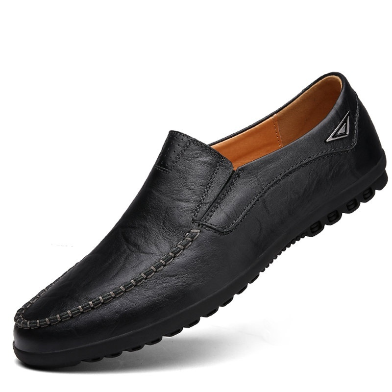 Men&apos;s Fashion Flat Casual Moccasins Shoes Leather Peas Shoes Male Walking Peas Shoes Loafers for Men