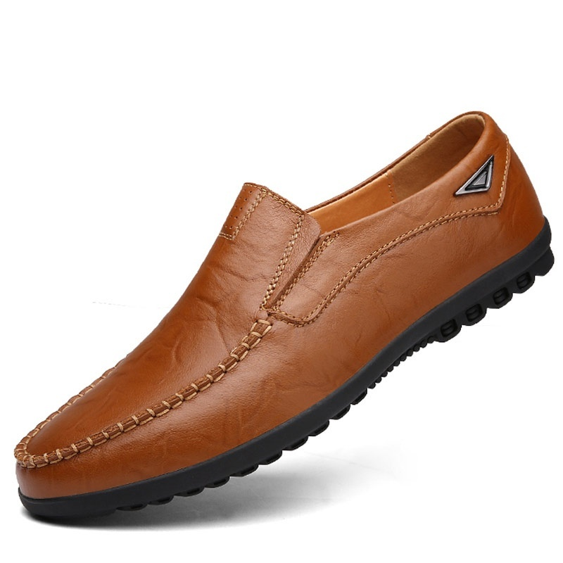 Men&apos;s Fashion Flat Casual Moccasins Shoes Leather Peas Shoes Male Walking Peas Shoes Loafers for Men
