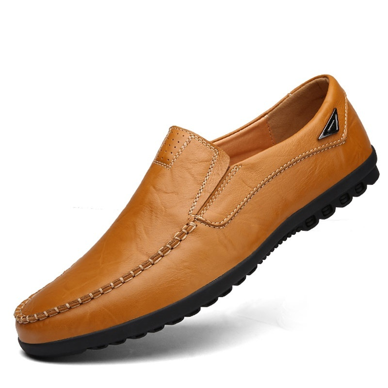 Men&apos;s Fashion Flat Casual Moccasins Shoes Leather Peas Shoes Male Walking Peas Shoes Loafers for Men