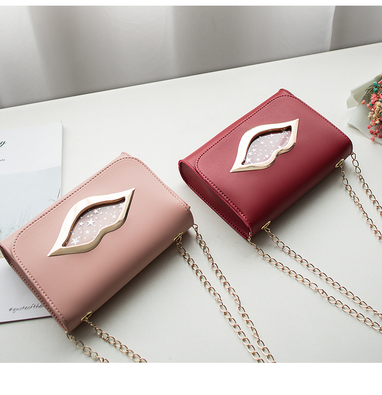 Fashion Women's Bags Women Fashion Soulder Lock Leather Handbags Kiss Hand Bag