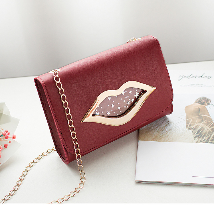 Fashion Women's Bags Women Fashion Soulder Lock Leather Handbags Kiss Hand Bag