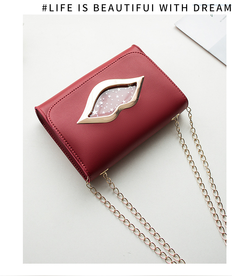 Fashion Women's Bags Women Fashion Soulder Lock Leather Handbags Kiss Hand Bag