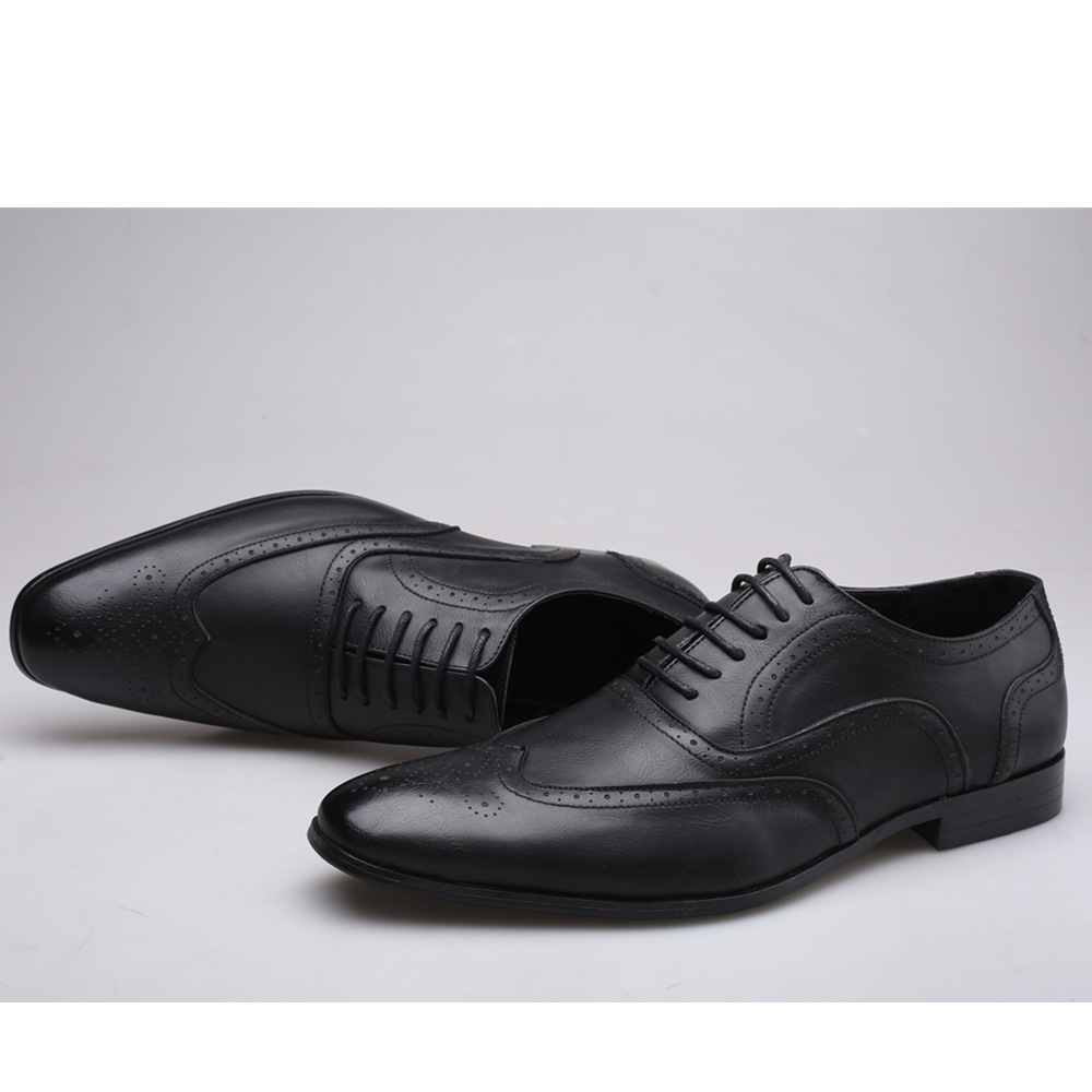 【Free Gift】Men's Shoes Leather Business Dress Shoes Casual Breathable Formal Oxford Wedding Shoes