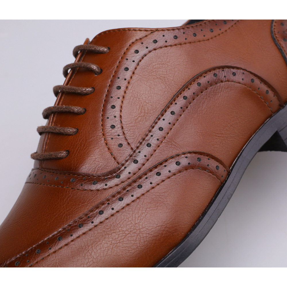 【Free Gift】Men's Shoes Leather Business Dress Shoes Casual Breathable Formal Oxford Wedding Shoes