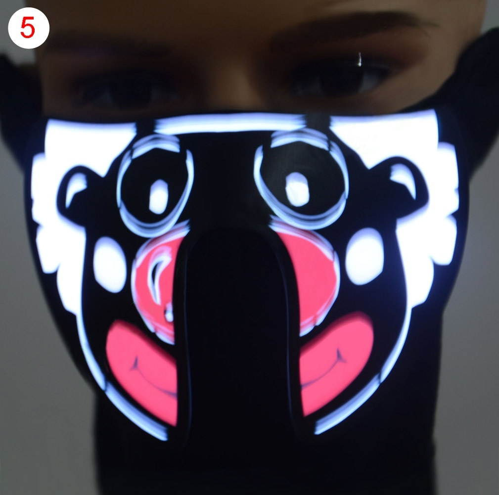 Face Mask Led Light Up Flashing Halloween Party Costume Dance Cosplay Cos Decor