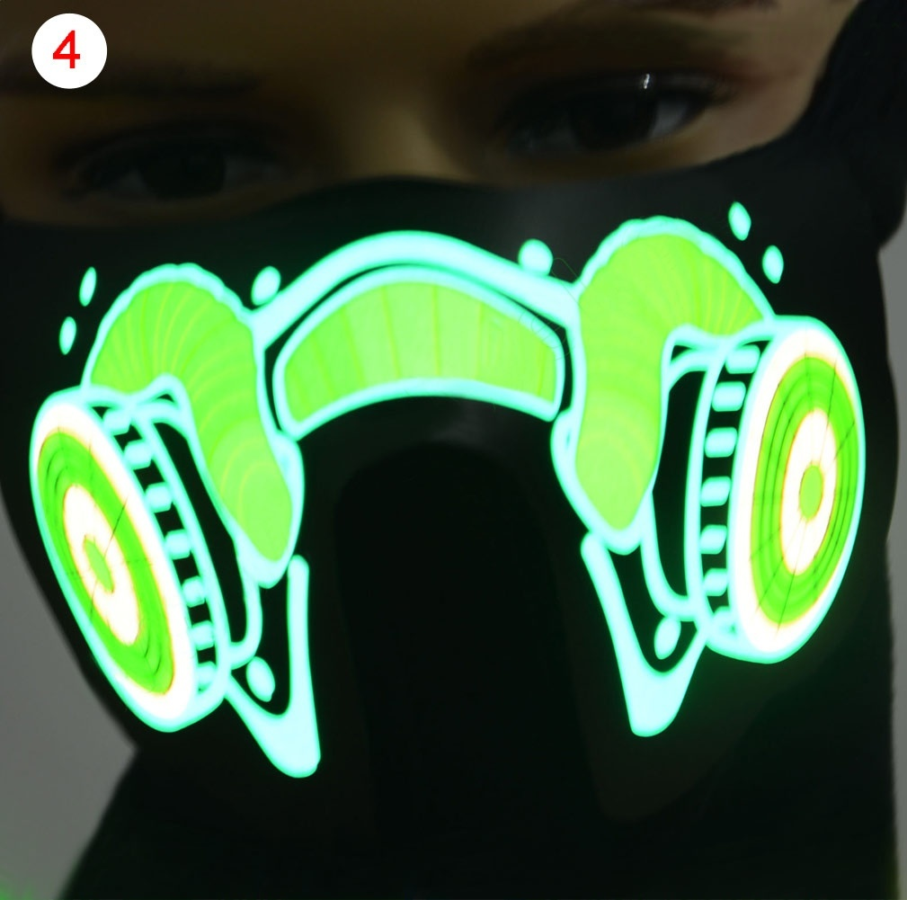 Face Mask Led Light Up Flashing Halloween Party Costume Dance Cosplay Cos Decor