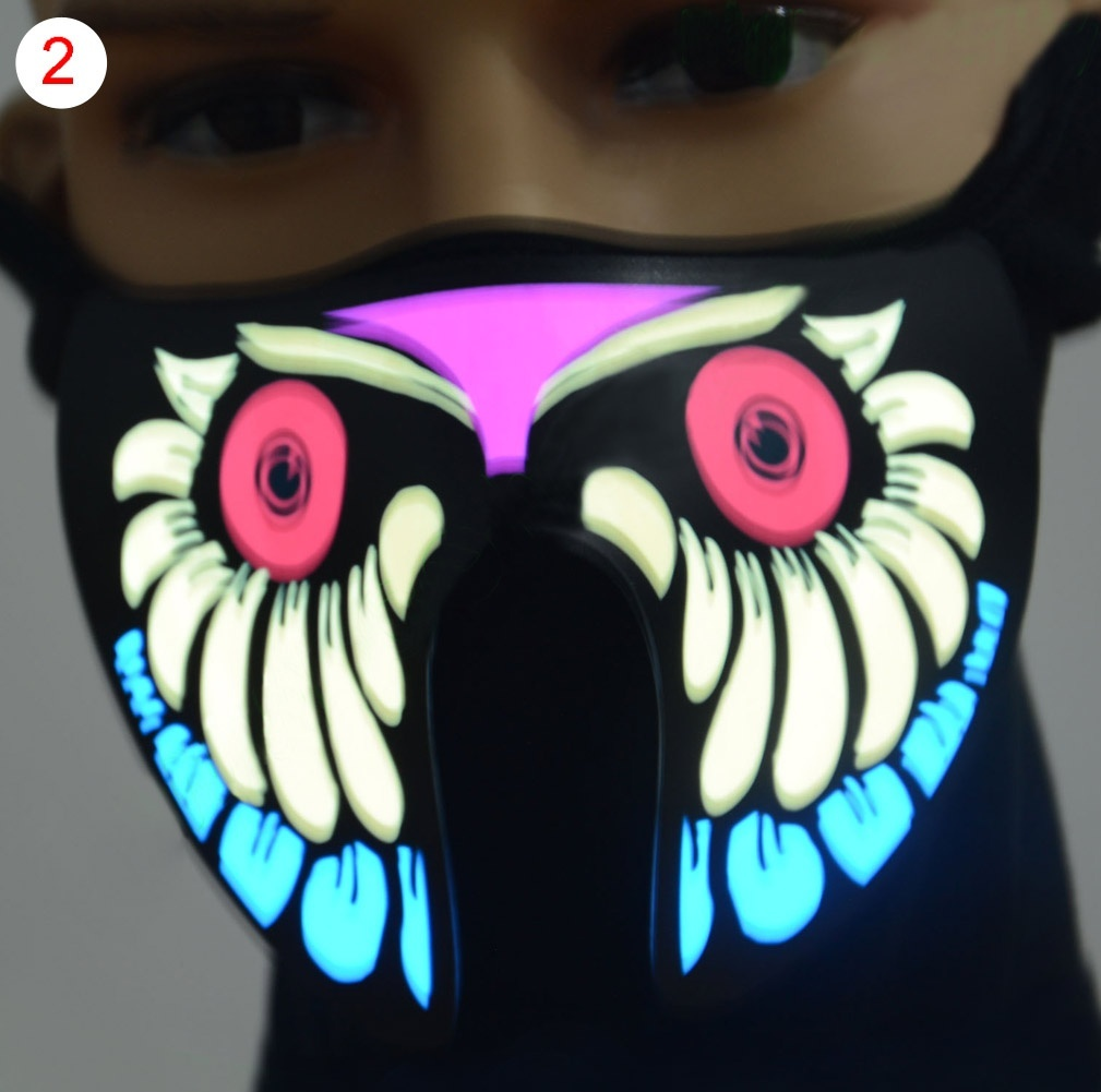 Face Mask Led Light Up Flashing Halloween Party Costume Dance Cosplay Cos Decor