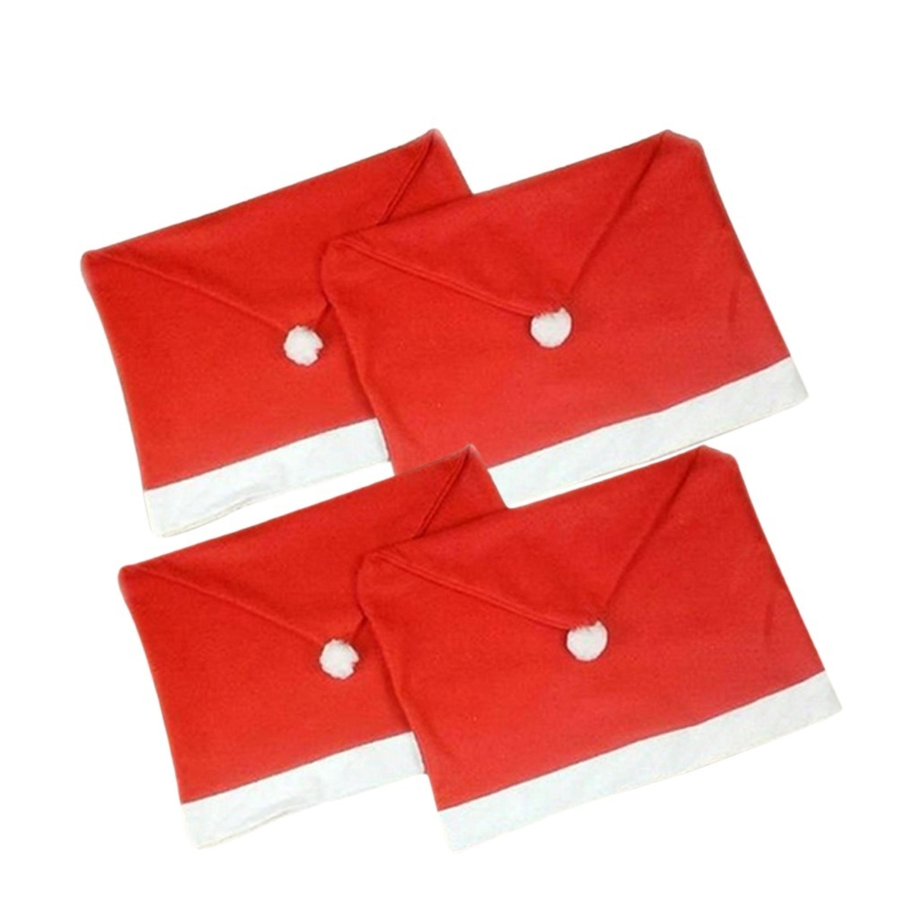 1pc Santa Claus Chair Cover Christmas Dinner Table Red Hat Chair Cover le président de couvrir