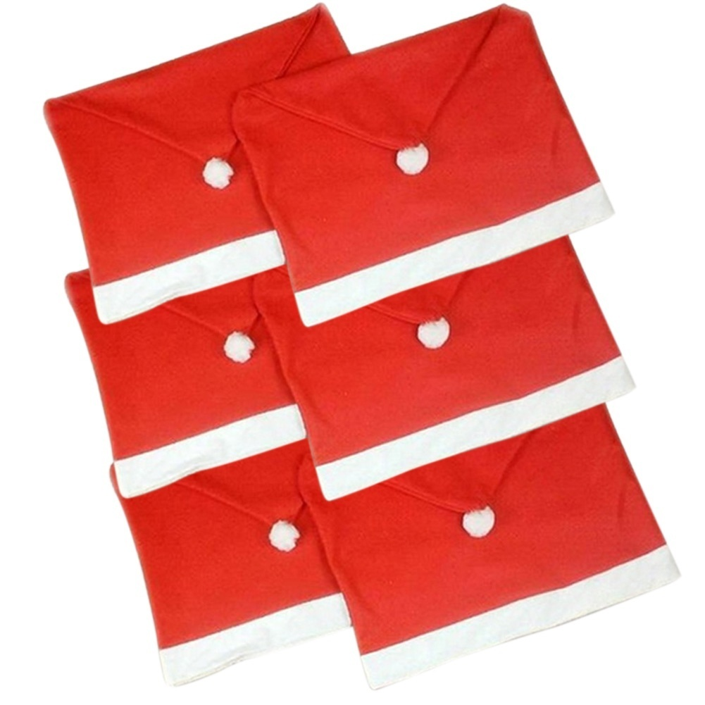 1pc Santa Claus Chair Cover Christmas Dinner Table Red Hat Chair Cover le président de couvrir
