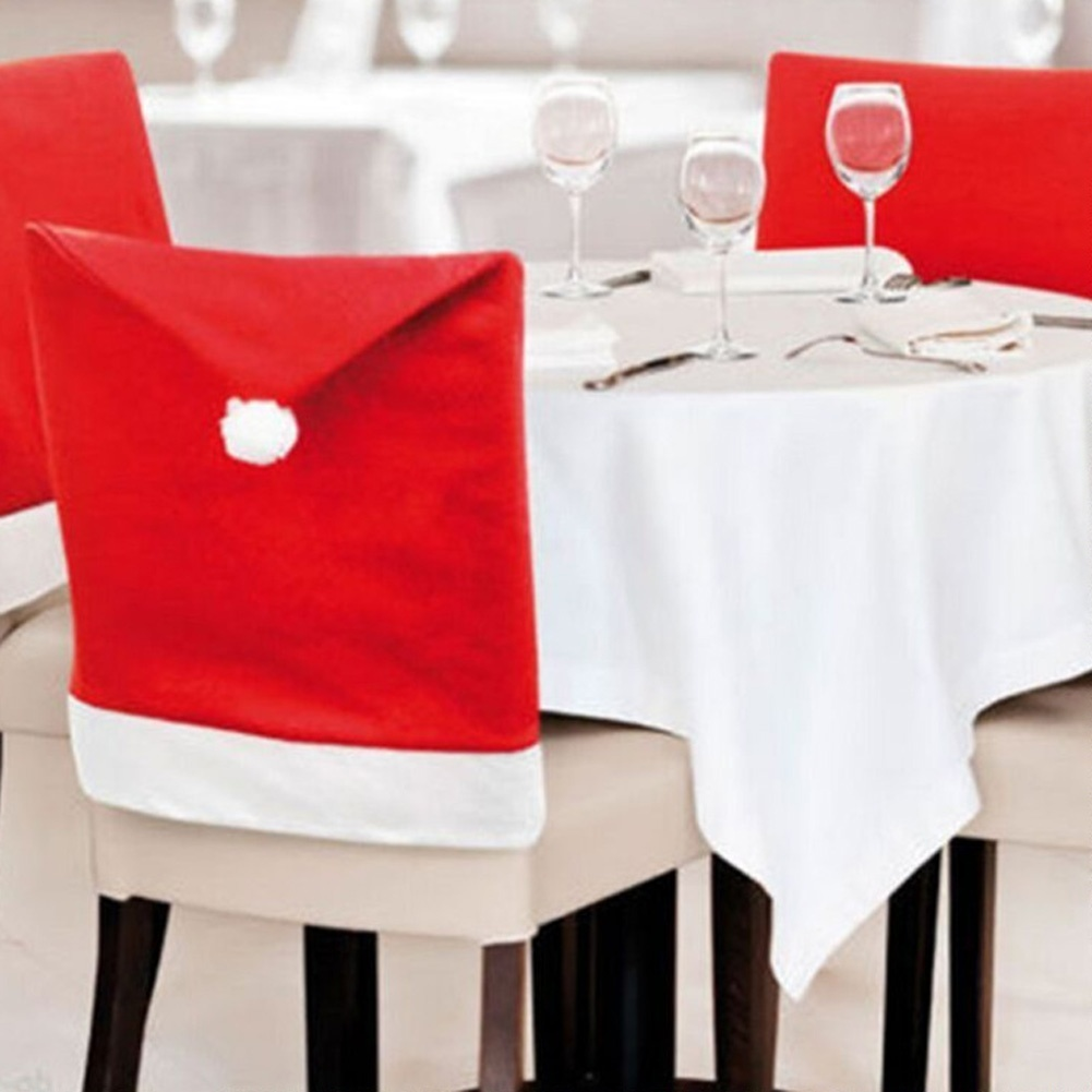 1pc Santa Claus Chair Cover Christmas Dinner Table Red Hat Chair Cover le président de couvrir