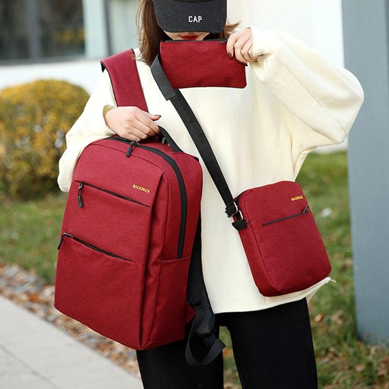 Large Capacity External USB Charging Interface Backpack, Waterproof Oxford Cloth Backpack