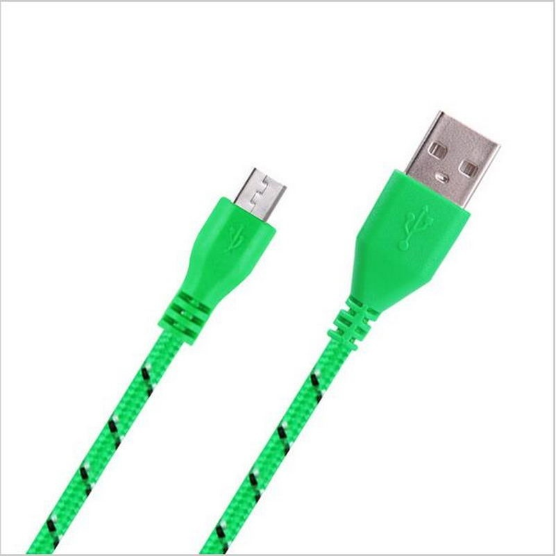 5pcs 1M Length Colorful Nylon Braided Micro USB Charger Cable for iPhone / Samsung Galaxy S7 edge