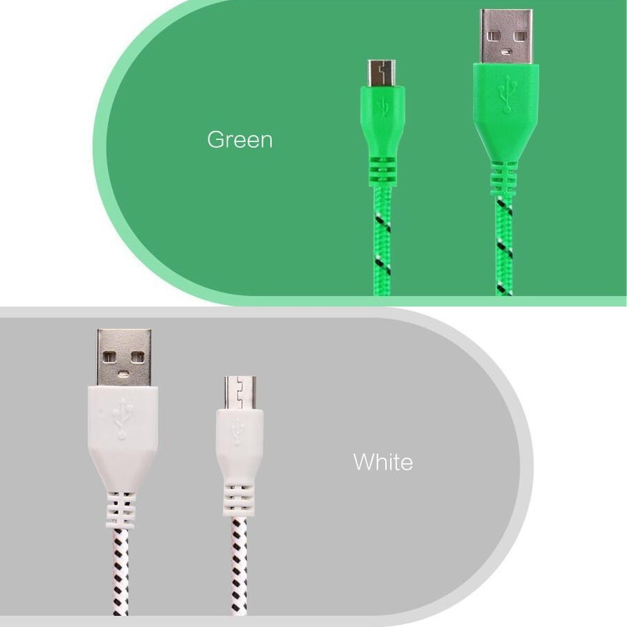 5pcs 1M Length Colorful Nylon Braided Micro USB Charger Cable for iPhone / Samsung Galaxy S7 edge