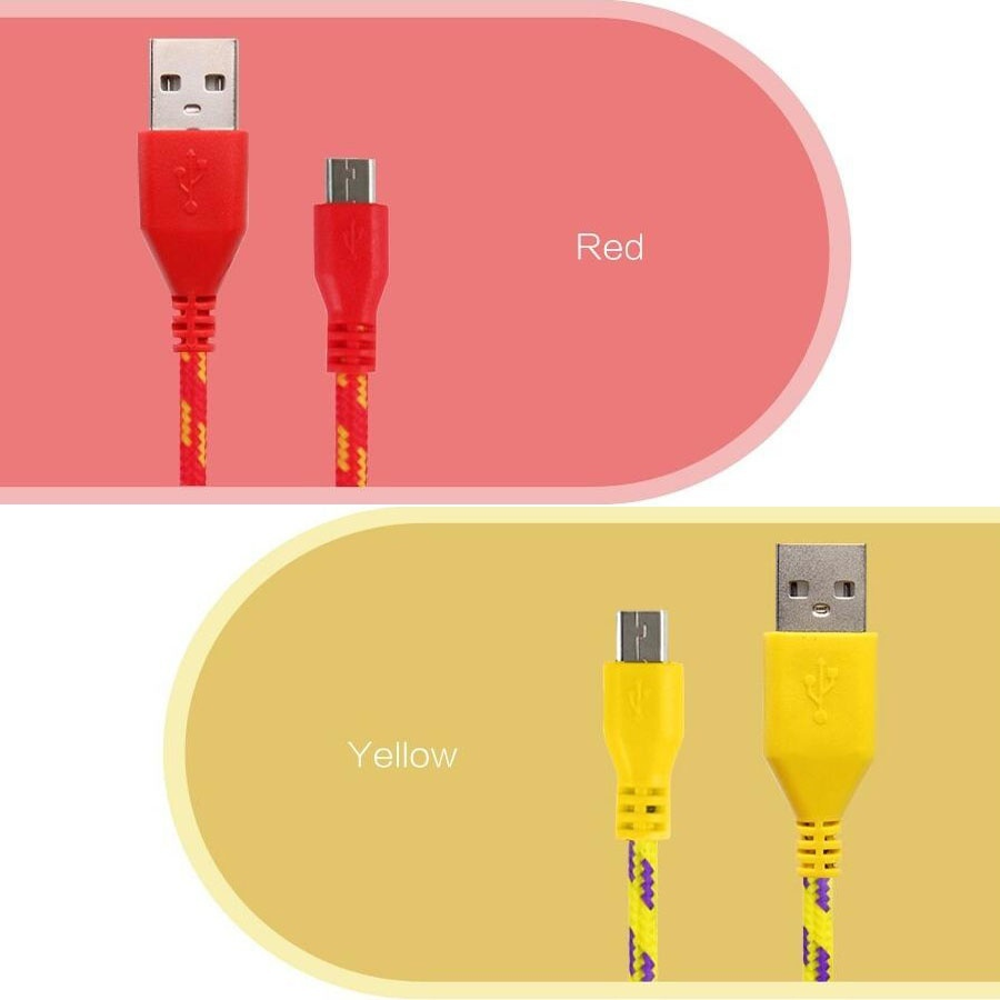 5pcs 1M Length Colorful Nylon Braided Micro USB Charger Cable for iPhone / Samsung Galaxy S7 edge
