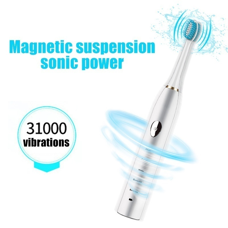 4 Replaced Toothbrush Head For Free Charging Sonic Electric Toothbrush 5 Modes IPX7 Remove Plaque