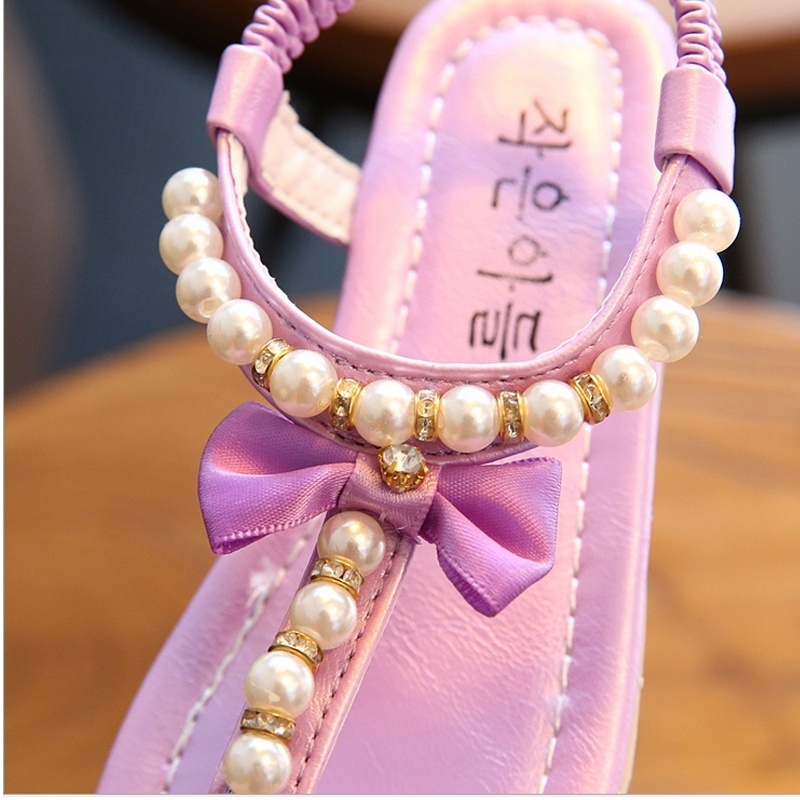 Girls Summer PU Leather Sandals Shoes For Children Flats With Heels Casual Rhinestone Kids Shoe