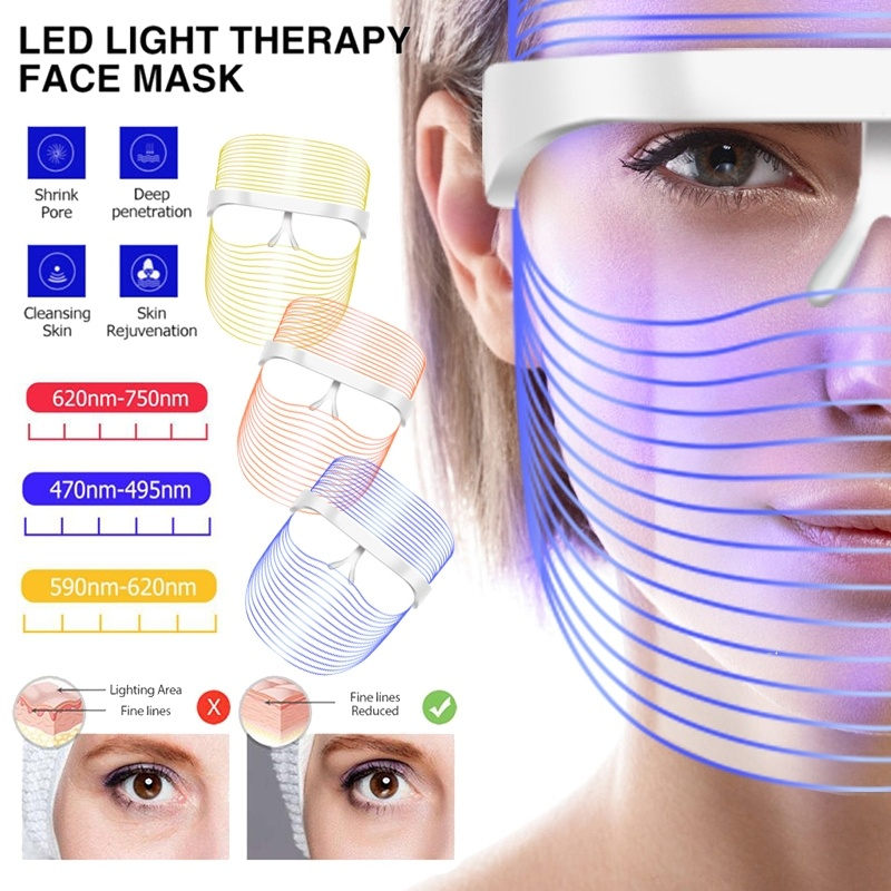 LED Instrument 3 Colors Light Skin Care Mask Rejuvenation Wrinkle Removal Masks