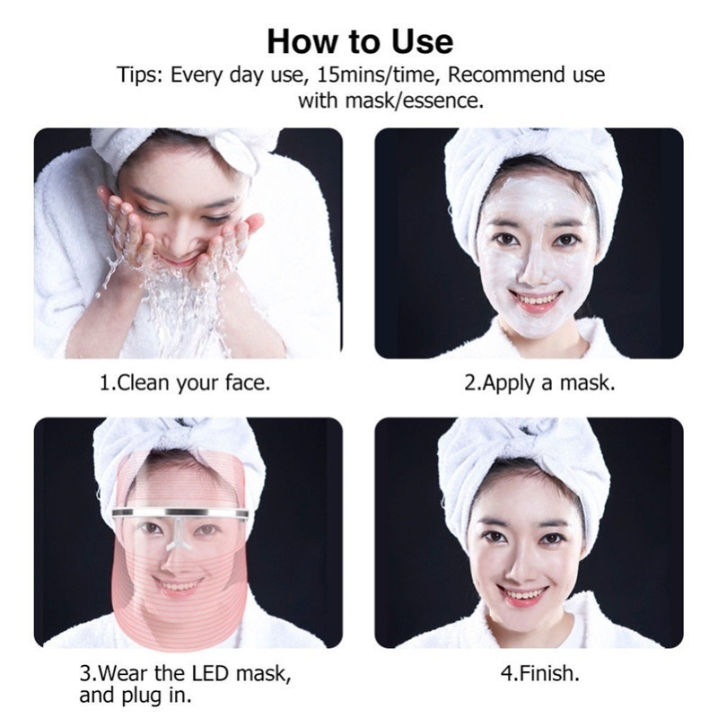 LED Instrument 3 Colors Light Skin Care Mask Rejuvenation Wrinkle Removal Masks