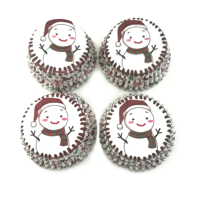 100Pcs Toppers Wrappers Christmas Cupcake Wrapper Kids Birthdat Party Cupcake Decor Festive Party