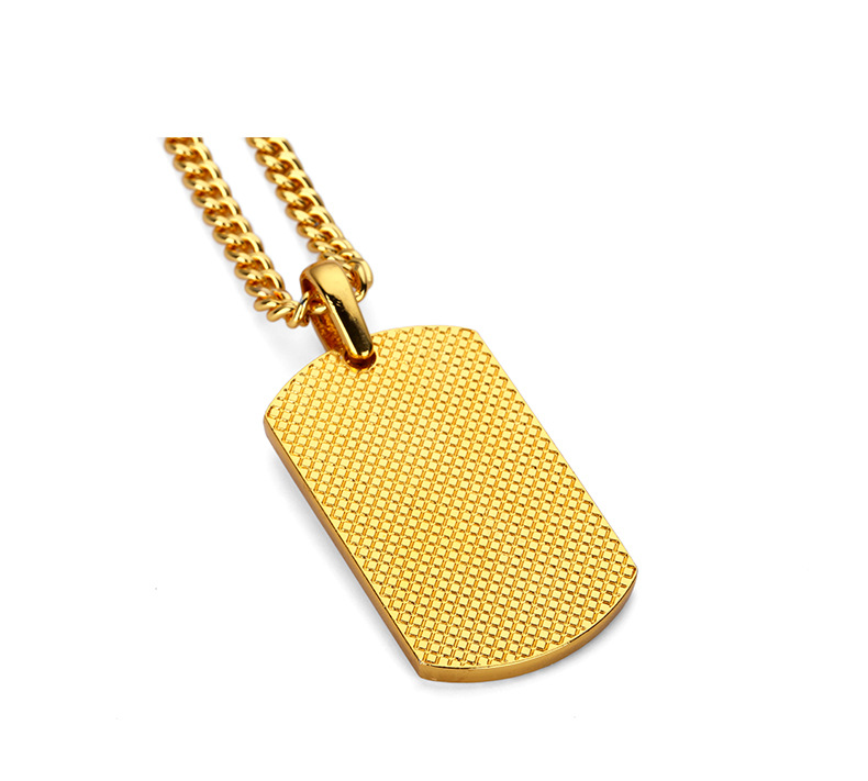 Men's Pendant Filled Iced Out Rhinestone Charm Square Necklace with Cuban Chain Hip Hop Jewelry
