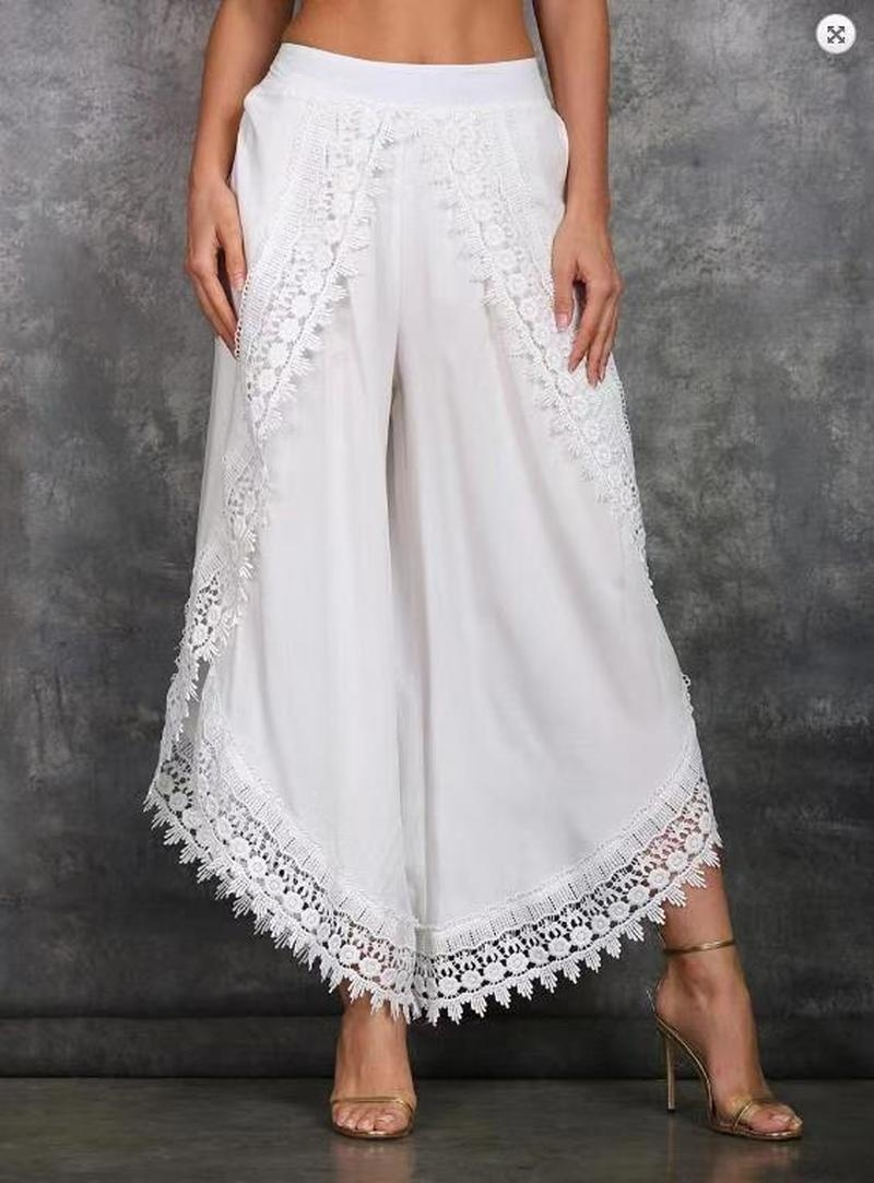 Women&apos;s Fashion Long Pant Loose Baggy Harem Sport Pants Trousers Lace Beach Slight Summer Pants