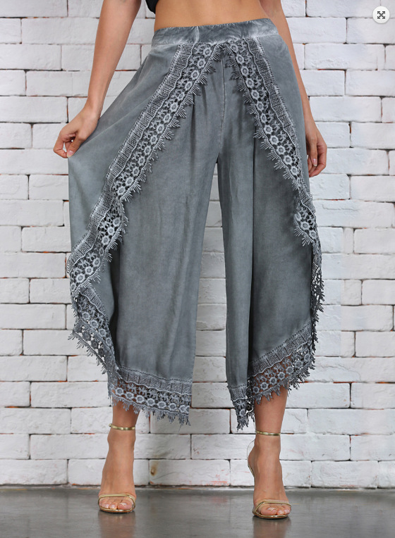 Women&apos;s Fashion Long Pant Loose Baggy Harem Sport Pants Trousers Lace Beach Slight Summer Pants