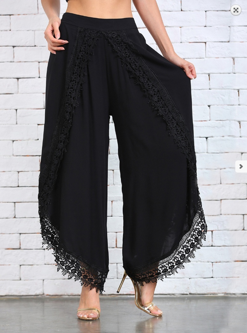 Women&apos;s Fashion Long Pant Loose Baggy Harem Sport Pants Trousers Lace Beach Slight Summer Pants