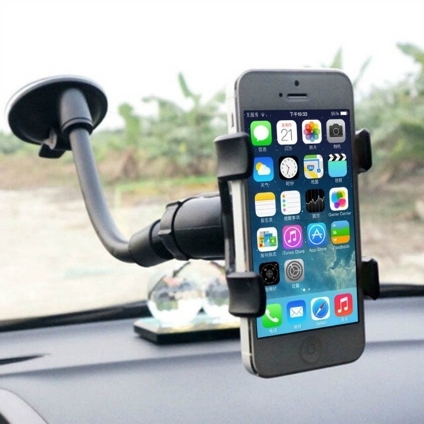 Universal Car Mobile Phone Holder Stand Rotating 360 Degree Long Arm Windshield Mount for GPS