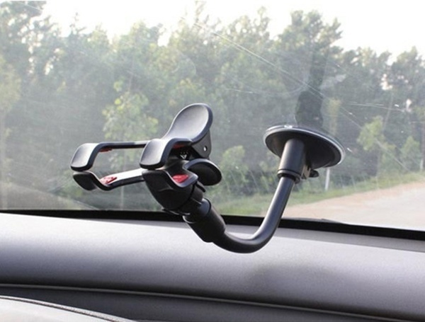 Universal Car Mobile Phone Holder Stand Rotating 360 Degree Long Arm Windshield Mount for GPS