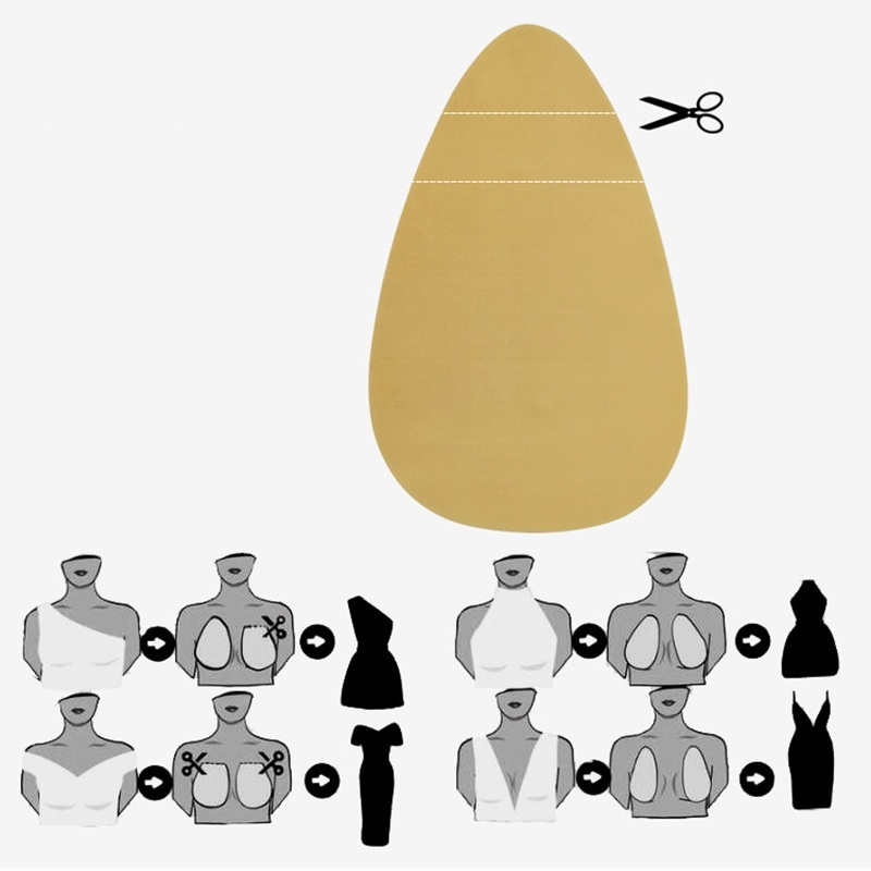 Sexy Women Adhesive Strapless Backless Invisible Lift Tape Reusable Push Up Bra Underwear