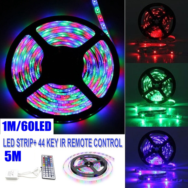 5M 3528 SMD RGB 600 LED Strip light string tape+44 Key IR remote control