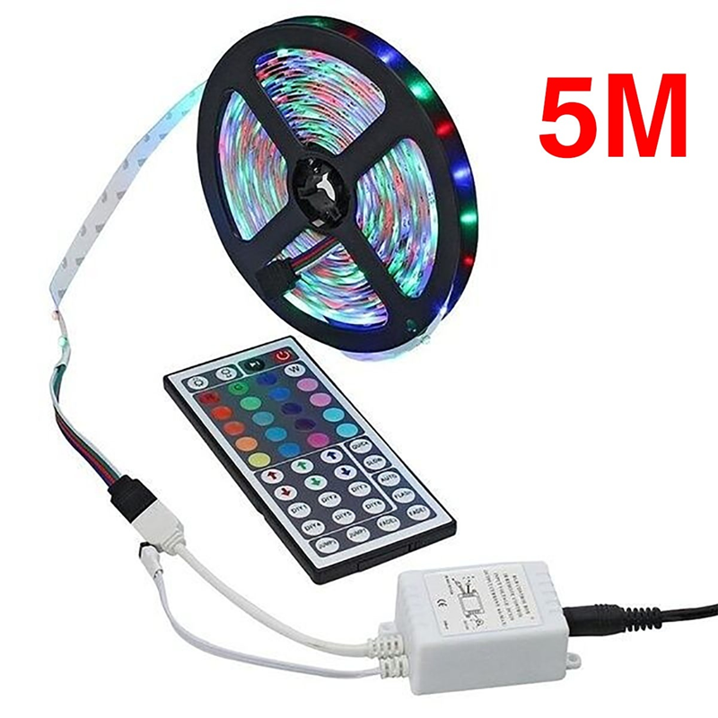 5M 3528 SMD RGB 600 LED Strip light string tape+44 Key IR remote control