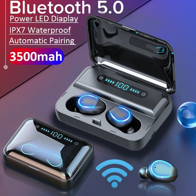 8D Surround Sound TWS Earphones Wireless Bluetooth 5.0 Stereo Earbuds With 3500mAh LED Chagring Box
