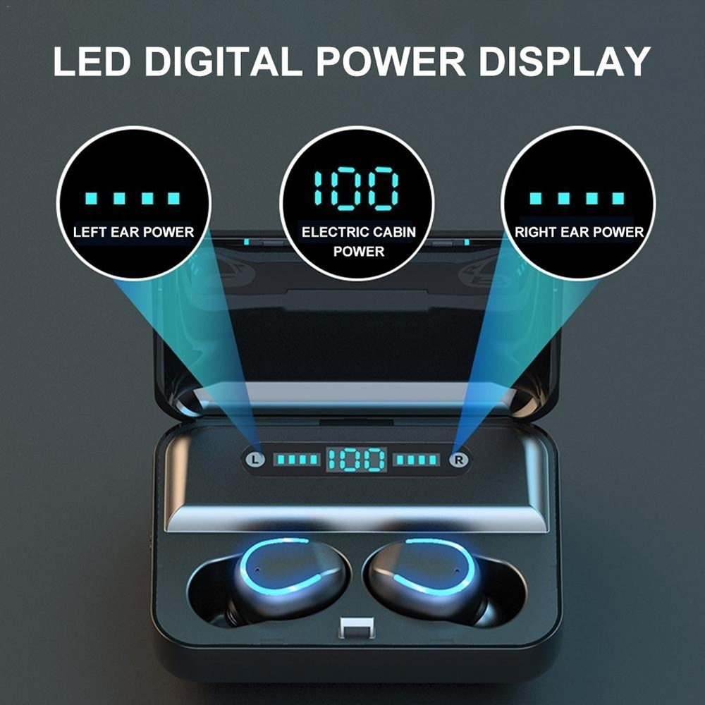 8D Surround Sound TWS Earphones Wireless Bluetooth 5.0 Stereo Earbuds With 3500mAh LED Chagring Box