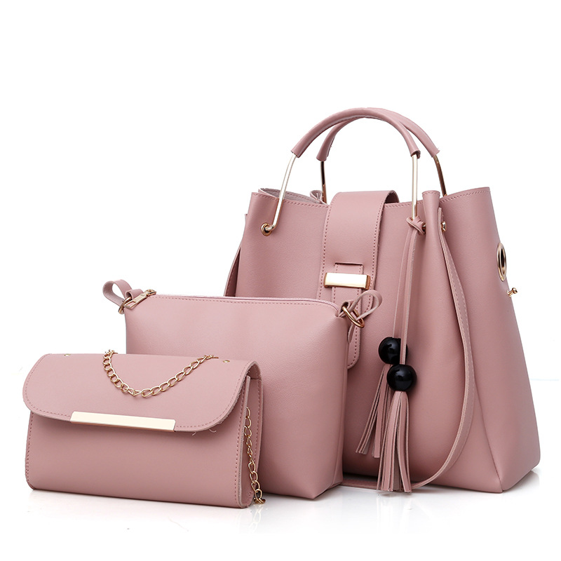 3 Sets Classic Women Ladies Female Detachable Leather Shoulder Handbag