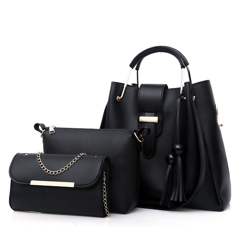 3 Sets Classic Women Ladies Female Detachable Leather Shoulder Handbag