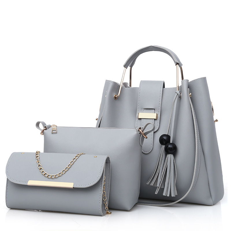 3 Sets Classic Women Ladies Female Detachable Leather Shoulder Handbag